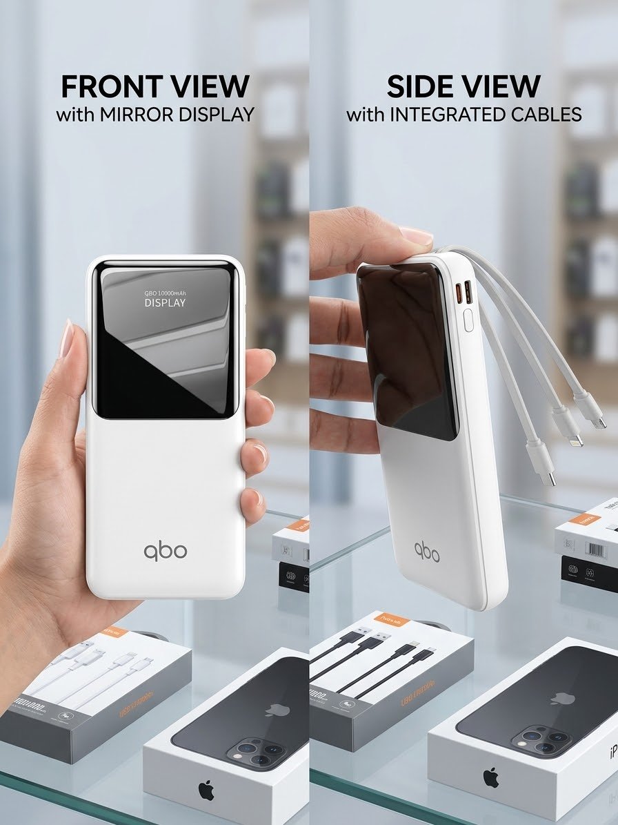 Abo P208 20000mAh Built-in 4 Cables Power Bank