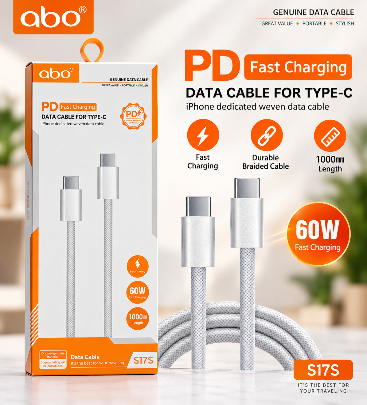 Abo PD Fast Charging Data Cable (Type-C)
