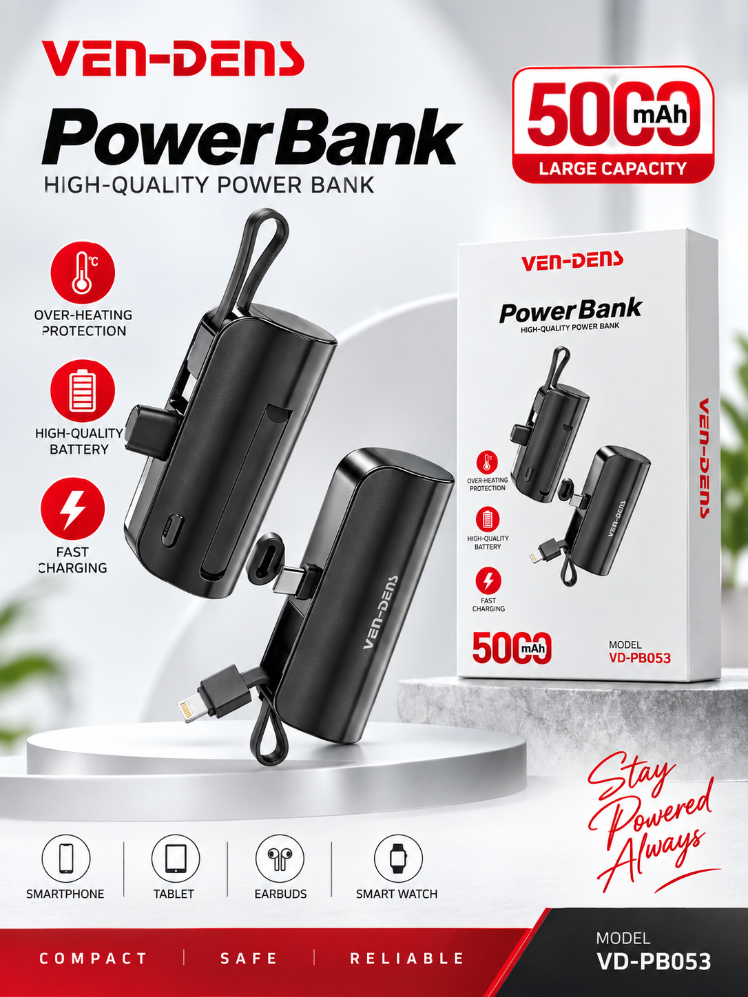 VEN-DENS 5000mAh Power Bank